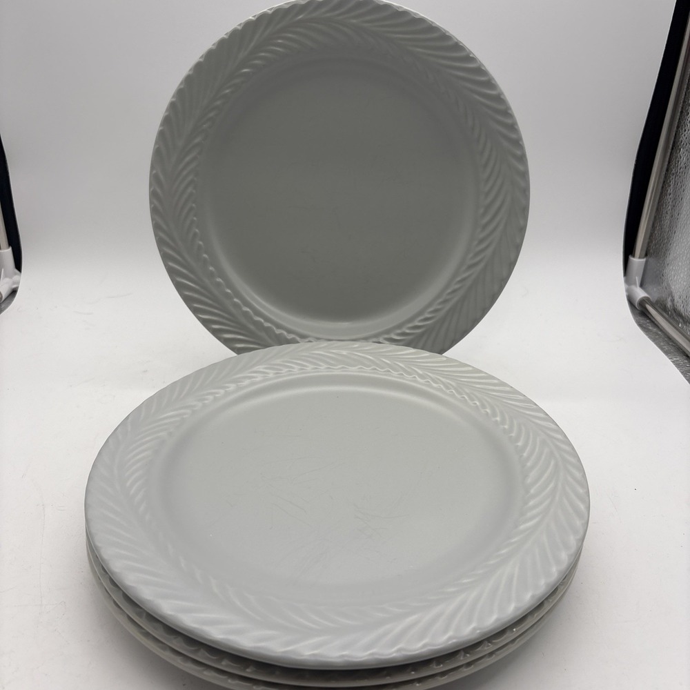 Bee & Willow Asheville Vine Sage Green 10" Dinner Plates Set Of 4 Preowned